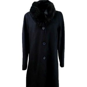 Jones New York Women’s Faux-Fur SHAWL COLLAR Maxi Coat  JW9MS046